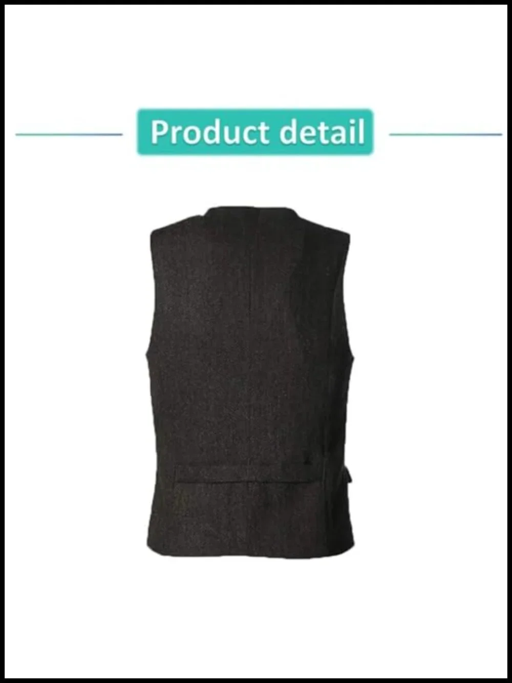 Men's Plus Size Herringbone Vest with 3 Pockets Slim Fit Wedding Waistcoat